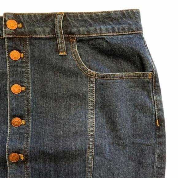 NWT Madewell Size 31 Denim Jean Button Front Straight Mini Skirt Pfeiffe… - Picture 10 of 15